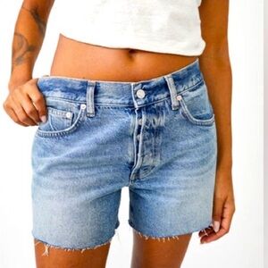 We The Free x Free People Ivy Shorts Light Wash Denim Cutoff Shorts